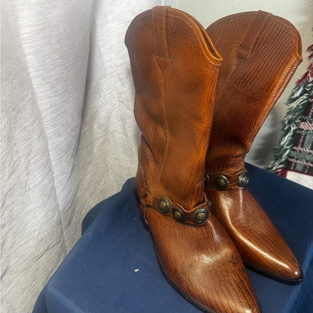 L.J Simone TUSCON Womens Brown Leather Cowgirl Western Rodeo